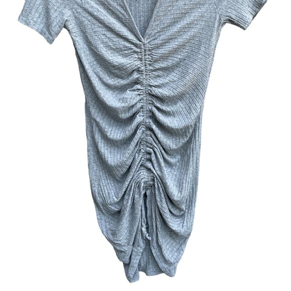 Missguided Womens Ribbed V Neck Short Sleeve Knit Dress Grey Size US 6 - Picture 3 of 9